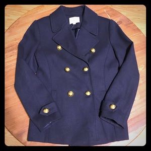 Ann Taylor LOFT XS Petite Navy Peacoat - NWT